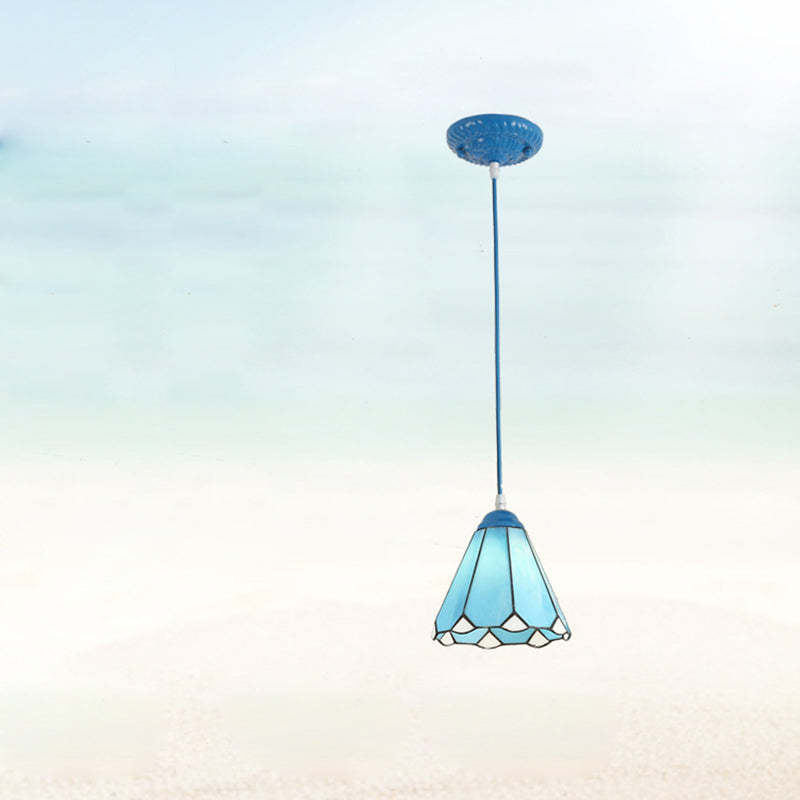 Traditional Tiffany Glass Pendant Light — White / White Lotus / 220V-240V For UK/AU