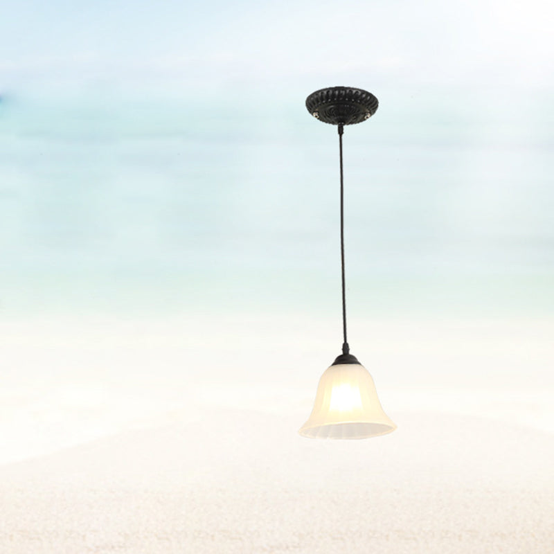 Traditional Tiffany Glass Pendant Light — White / Blue Sea / 220V-240V For UK/AU