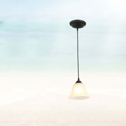 Traditional Tiffany Glass Pendant Light — White / Blue Sea / 220V-240V For UK/AU