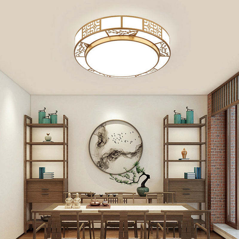 Lighom blossom round acrylic flush mount lighting for hallway — Small (12"H / Warm White (3000K) / 110V-120V (US/CA)