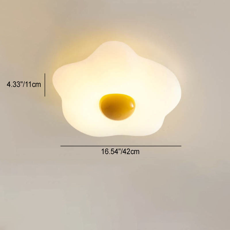 Fried Egg Rotational Molding Iron LED Flush Ceiling Light