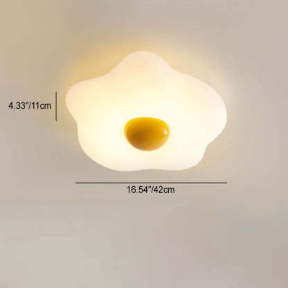 Fried Egg Rotational Molding Iron LED Flush Ceiling Light