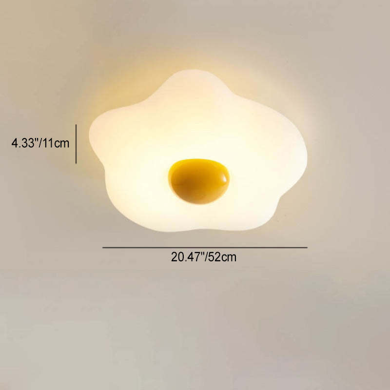 Fried Egg Rotational Molding Iron LED Flush Ceiling Light