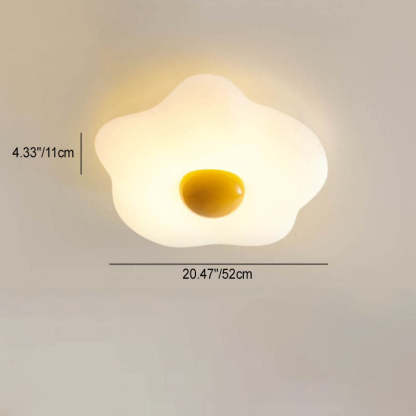 Fried Egg Rotational Molding Iron LED Flush Ceiling Light