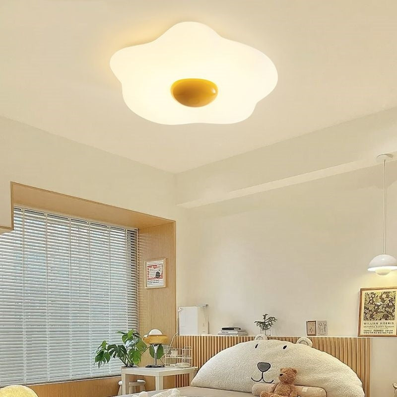 Fried Egg Rotational Molding Iron LED Flush Ceiling Light