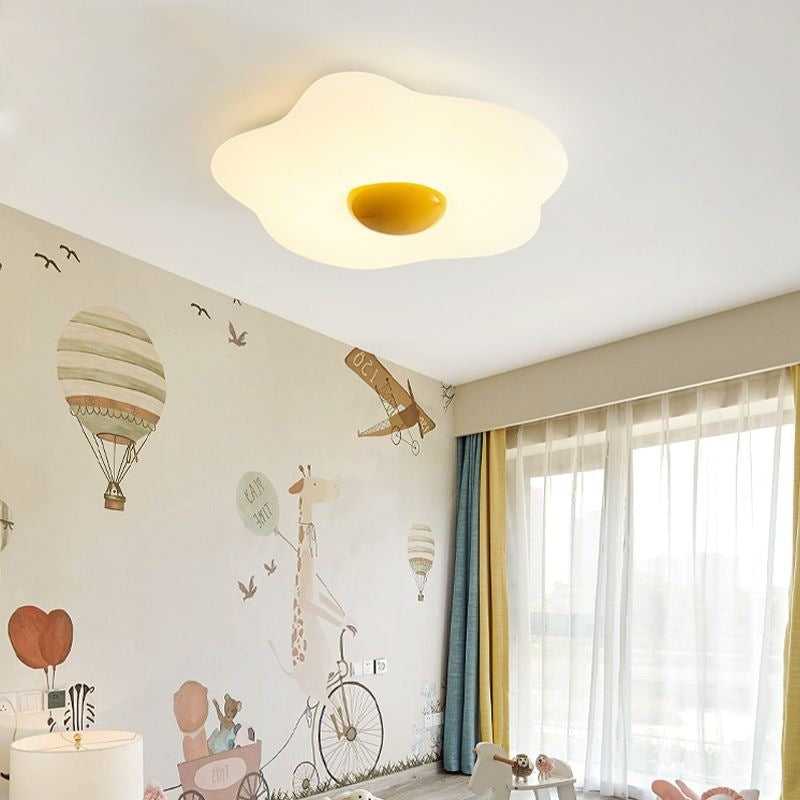 Fried Egg Rotational Molding Iron LED Flush Ceiling Light