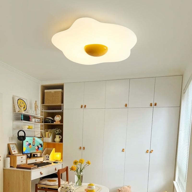 Fried Egg Rotational Molding Iron LED Flush Ceiling Light
