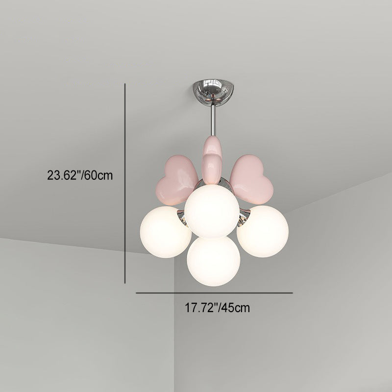 Nordic Cream Heart Resin Chandelier