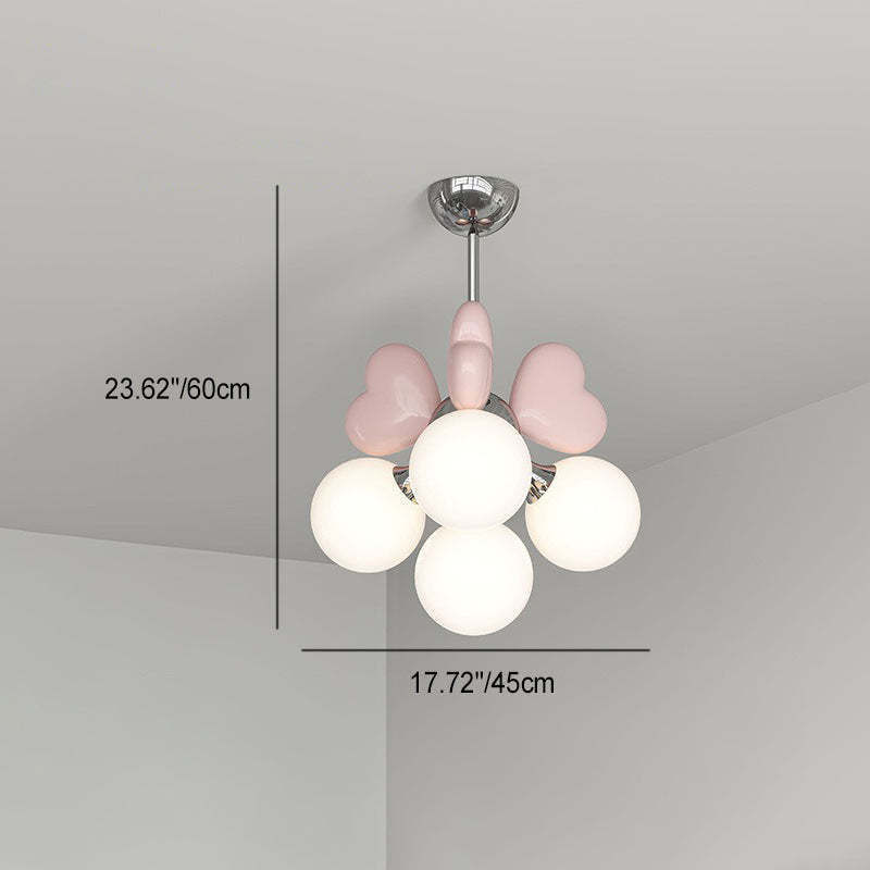 Nordic Cream Heart Resin Chandelier