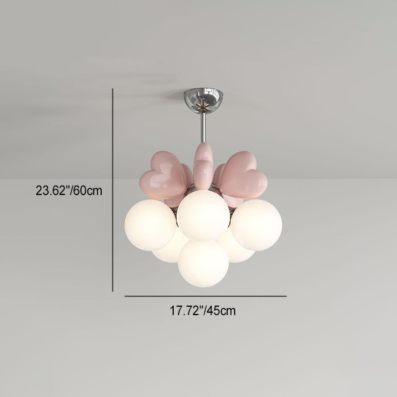 Nordic Cream Heart Resin Chandelier