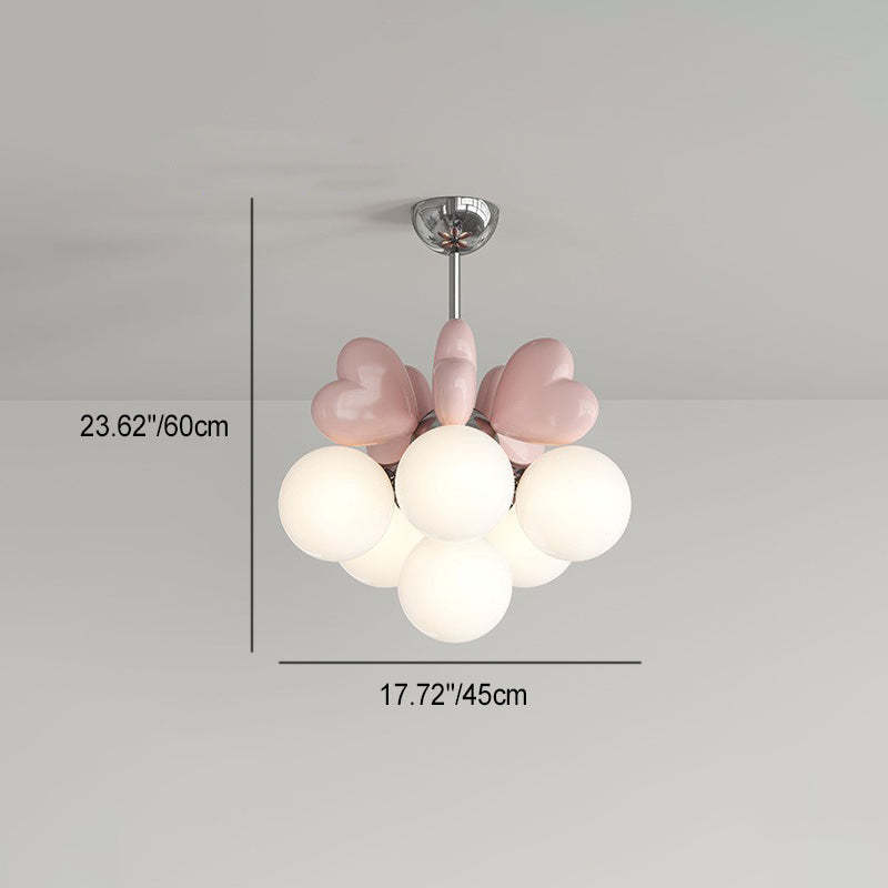 Nordic Cream Heart Resin Chandelier