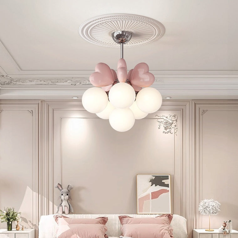 Nordic Cream Heart Resin Chandelier
