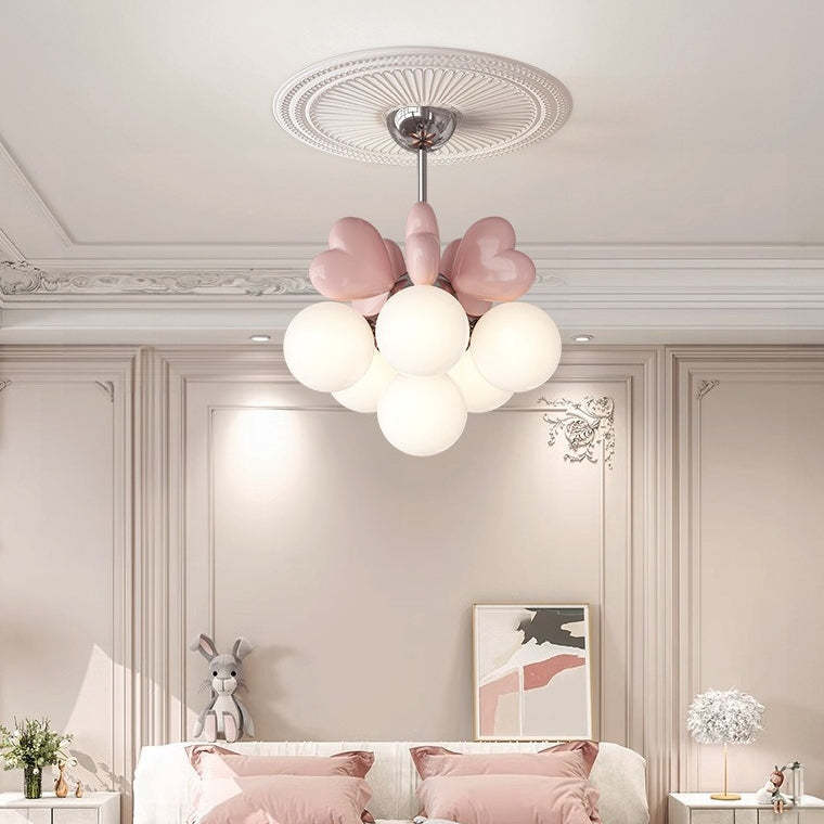 Nordic Cream Heart Resin Chandelier
