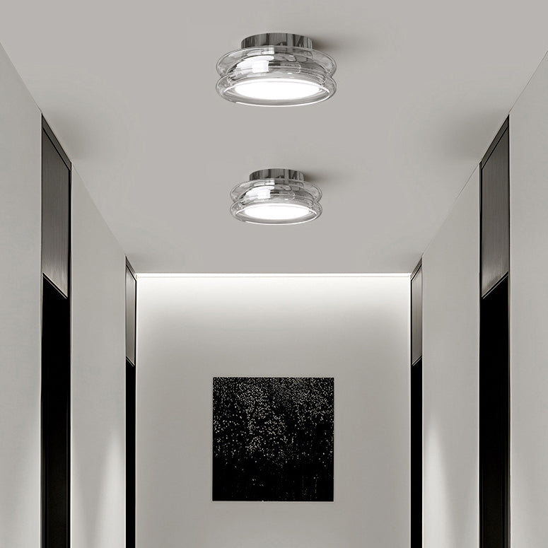 Modern Art Deco Acrylic Glass Round Ceiling Light