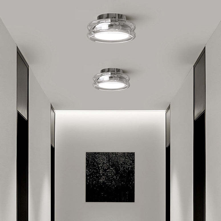 Modern Art Deco Acrylic Glass Round Ceiling Light