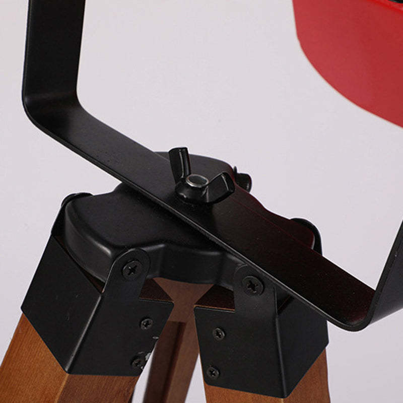 Contemporary Camera Iron Wood Floor Lamp