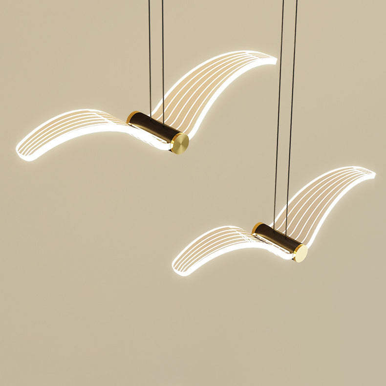 Contemporary Seagull Iron Acrylic LED Pendant