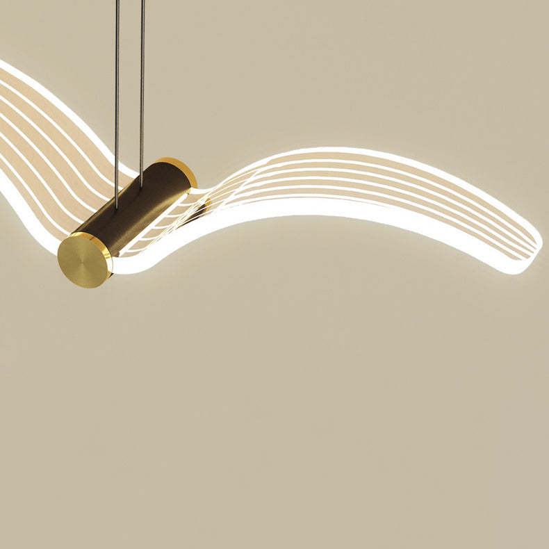 Contemporary Seagull Iron Acrylic LED Pendant