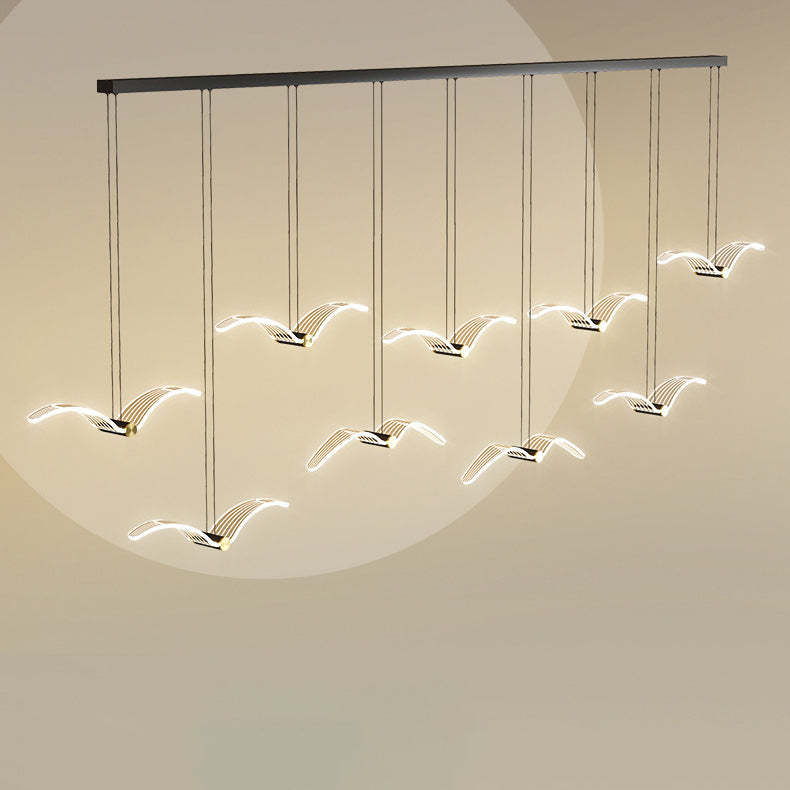 Contemporary Seagull Iron Acrylic LED Pendant