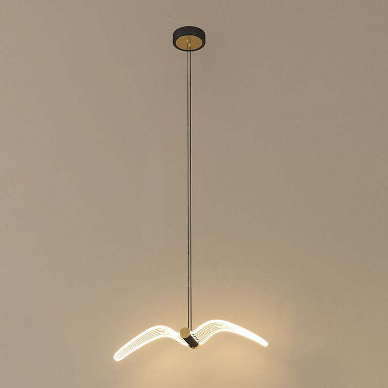 Contemporary Seagull Iron Acrylic LED Pendant