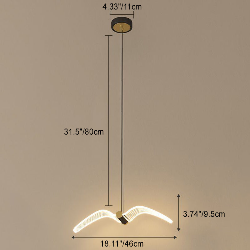 Contemporary Seagull Iron Acrylic LED Pendant