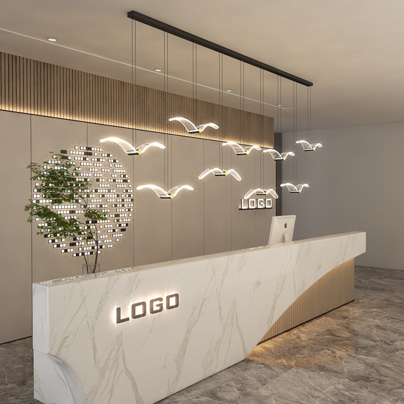 Contemporary Seagull Iron Acrylic LED Pendant