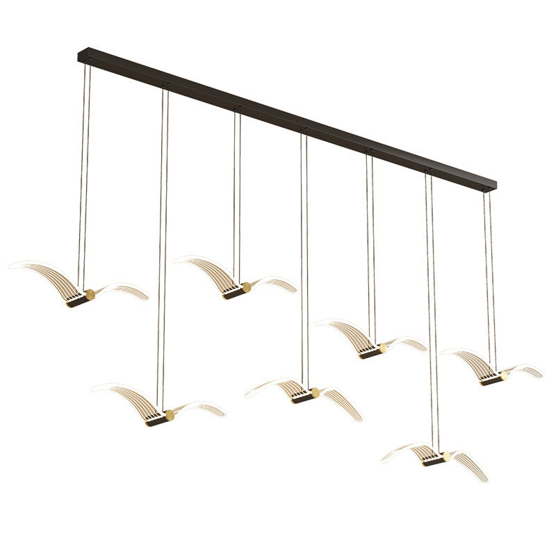 Contemporary Seagull Iron Acrylic LED Pendant