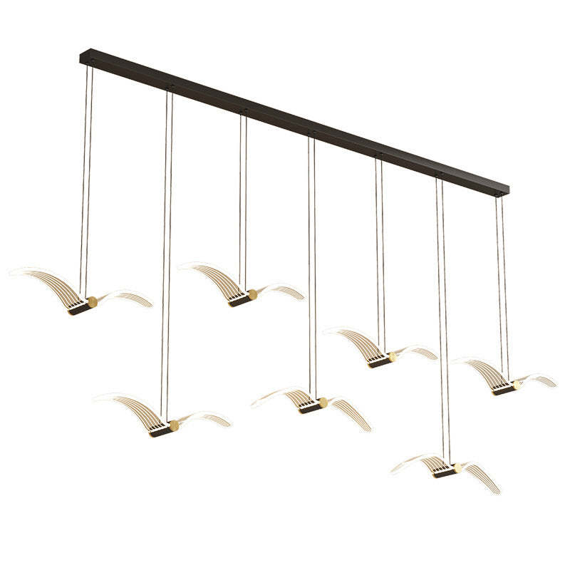 Contemporary Seagull Iron Acrylic LED Pendant