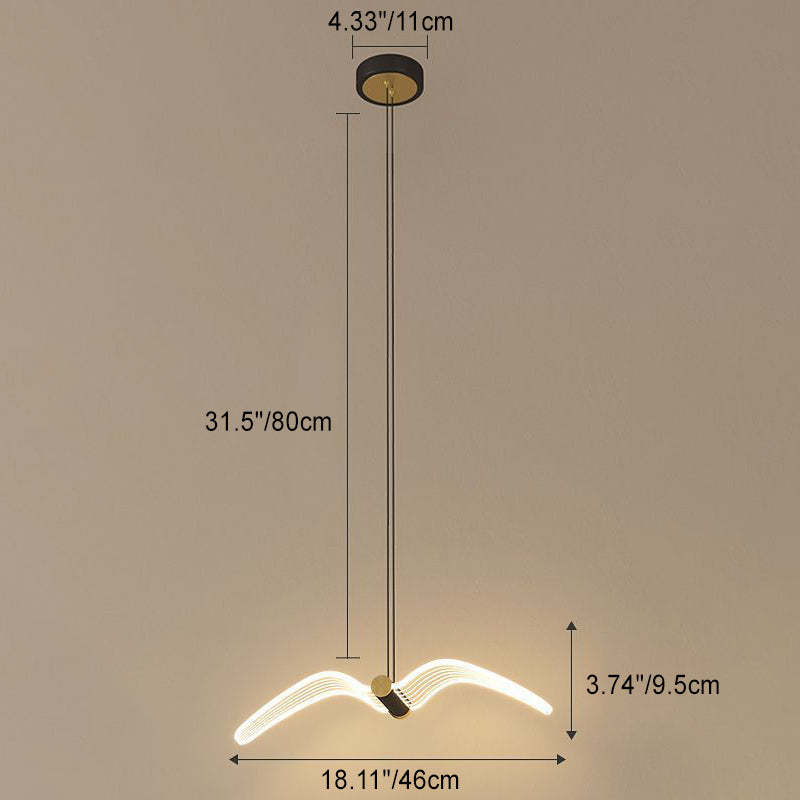 Contemporary Seagull Iron Acrylic LED Pendant
