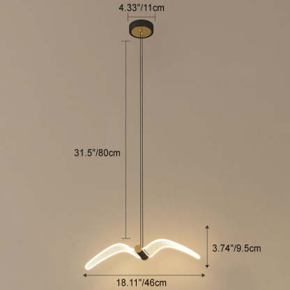 Contemporary Seagull Iron Acrylic LED Pendant