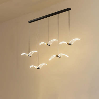 Contemporary Seagull Iron Acrylic LED Pendant