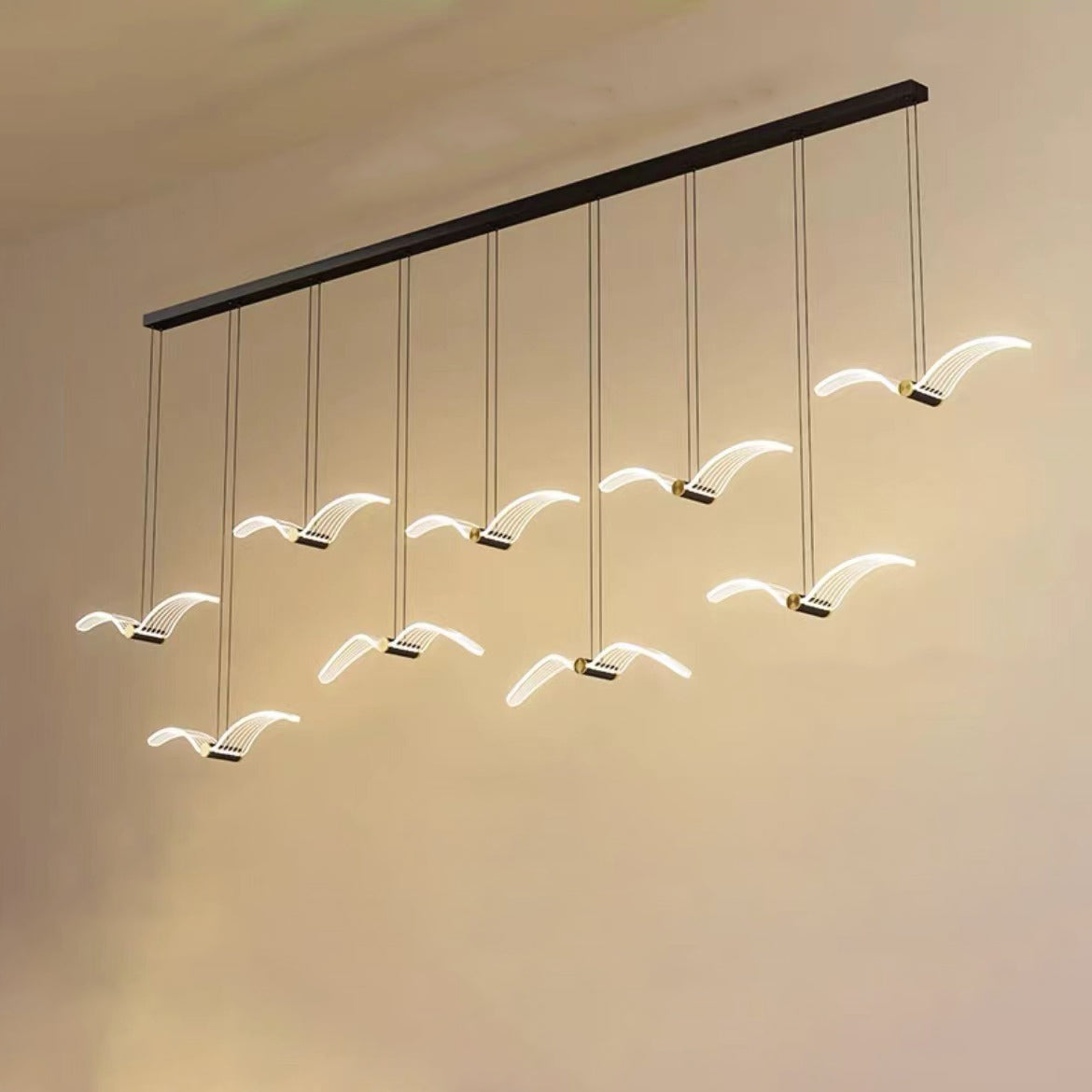 Contemporary Seagull Iron Acrylic LED Pendant