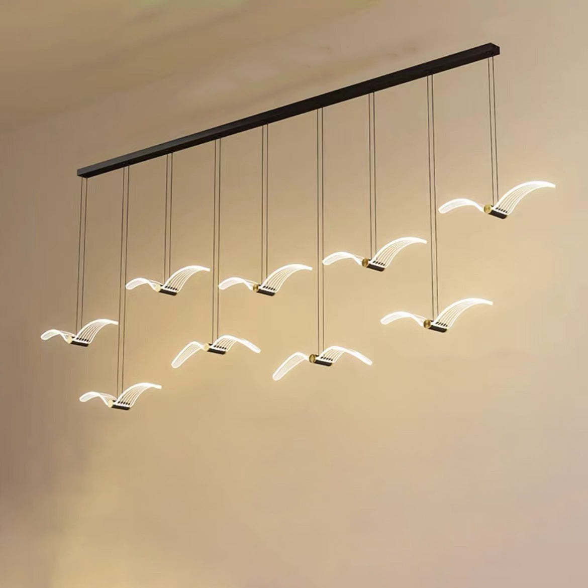 Contemporary Seagull Iron Acrylic LED Pendant