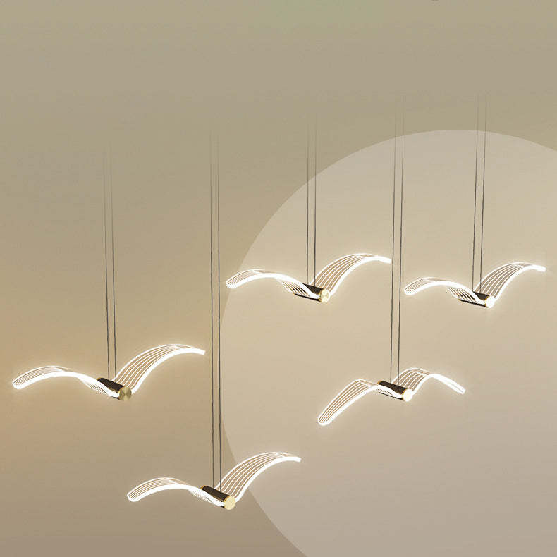 Contemporary Seagull Iron Acrylic LED Pendant