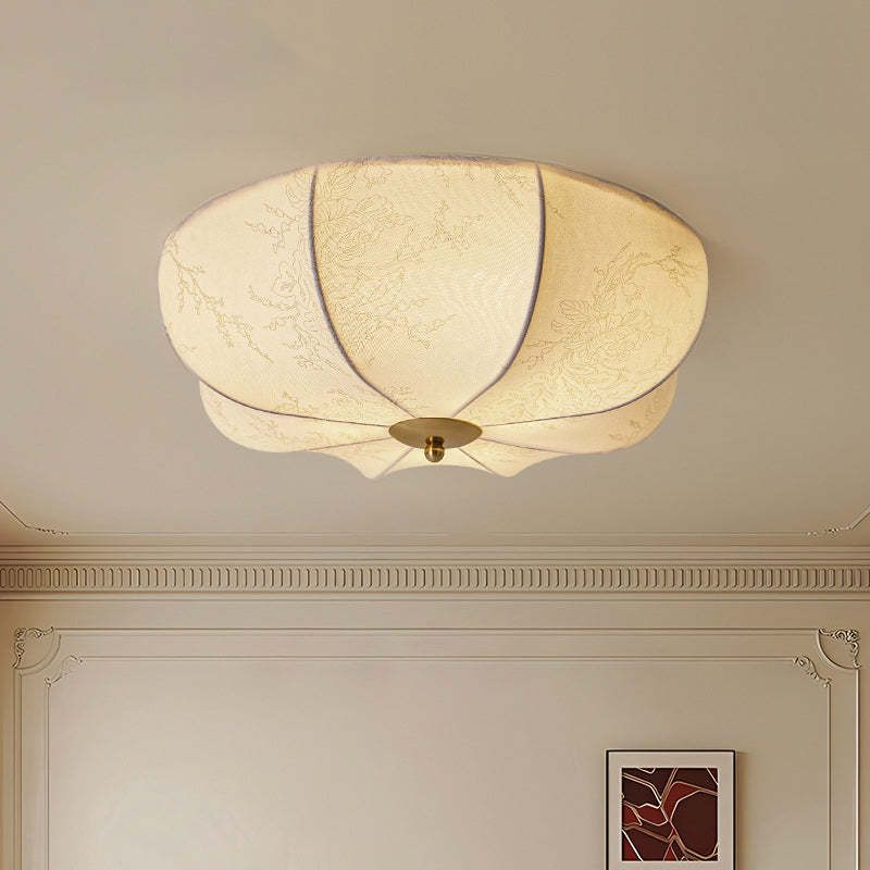 Retro Pattern Fabric Iron 3-Light Flush Mount