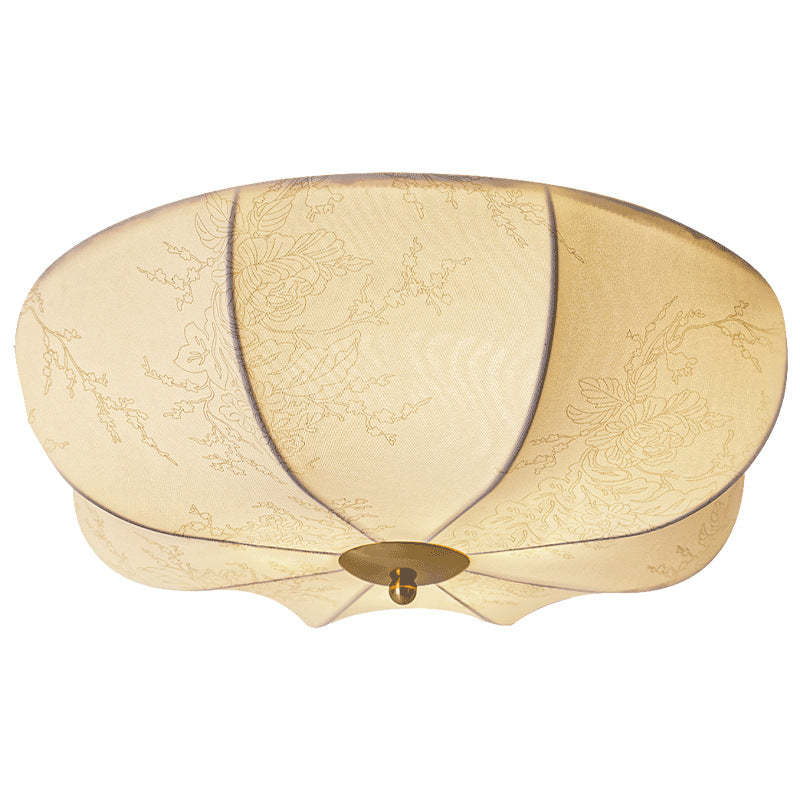 Retro Pattern Fabric Iron 3-Light Flush Mount