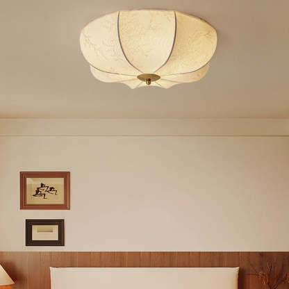Retro Pattern Fabric Iron 3-Light Flush Mount