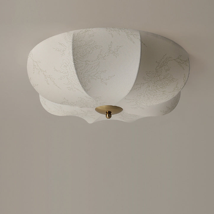 Retro Pattern Fabric Iron 3-Light Flush Mount