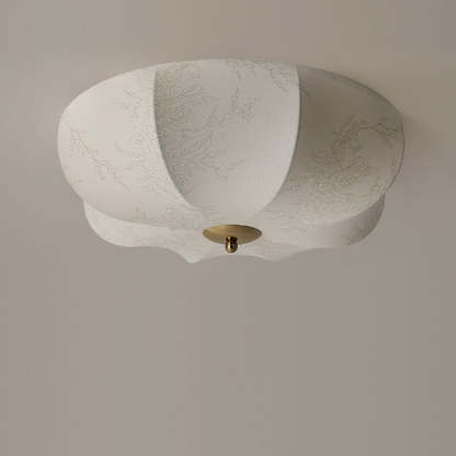 Retro Pattern Fabric Iron 3-Light Flush Mount