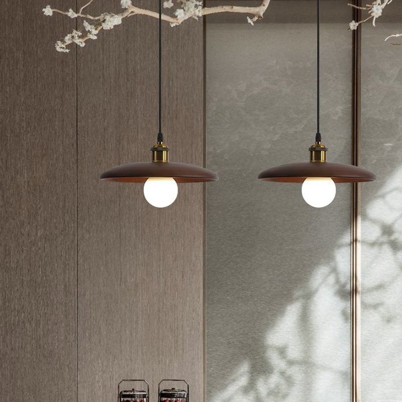 Chinese Umbrella Aluminum Solid Wood Pendant Light