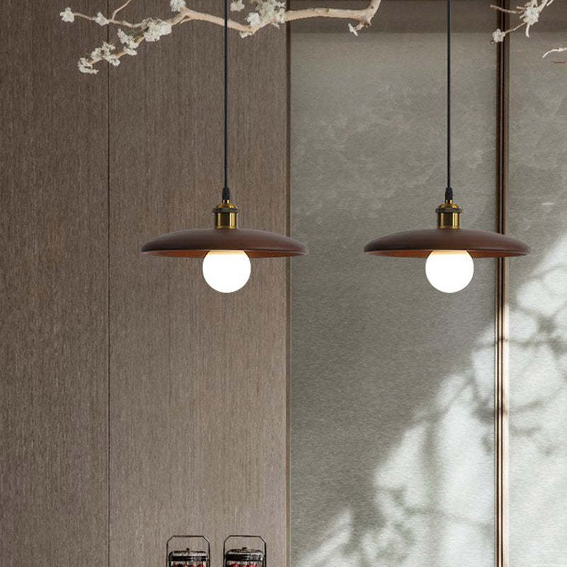 Chinese Umbrella Aluminum Solid Wood Pendant Light
