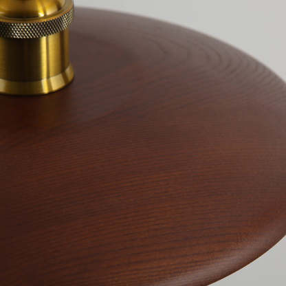 Chinese Umbrella Aluminum Solid Wood Pendant Light — Walnut Color / 110V-120V For US/CA