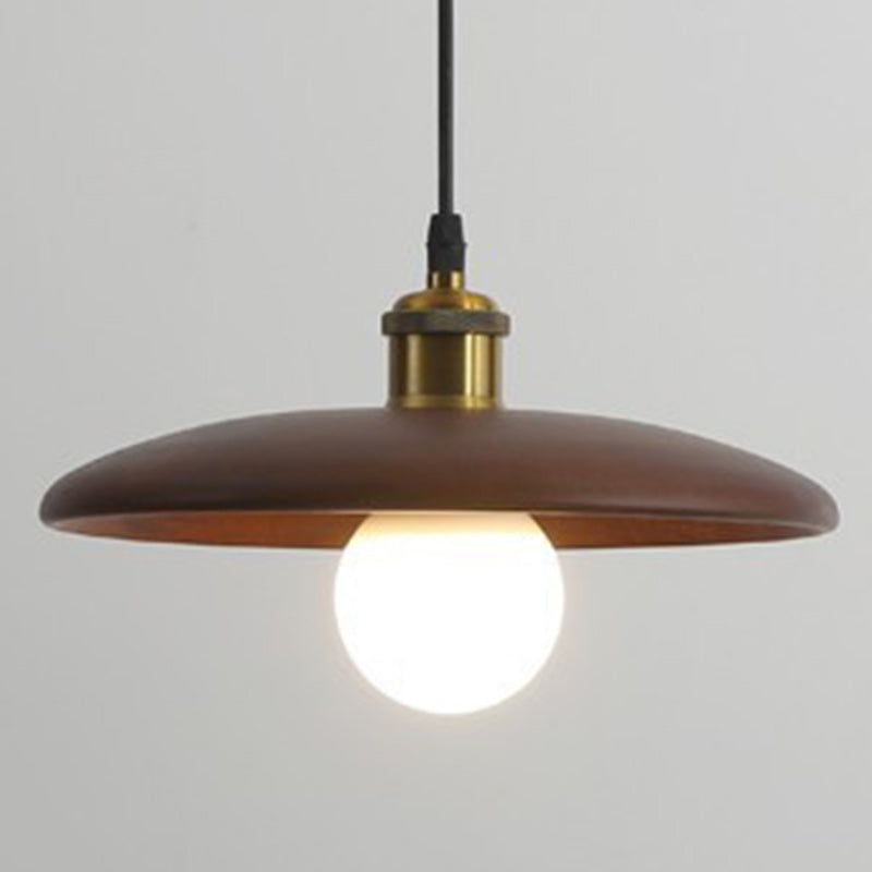 Chinese Umbrella Aluminum Solid Wood Pendant Light