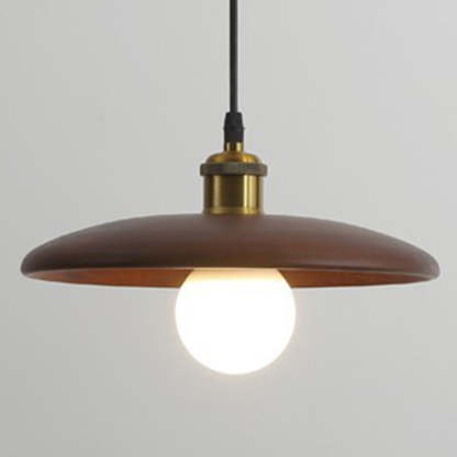 Chinese Umbrella Aluminum Solid Wood Pendant Light