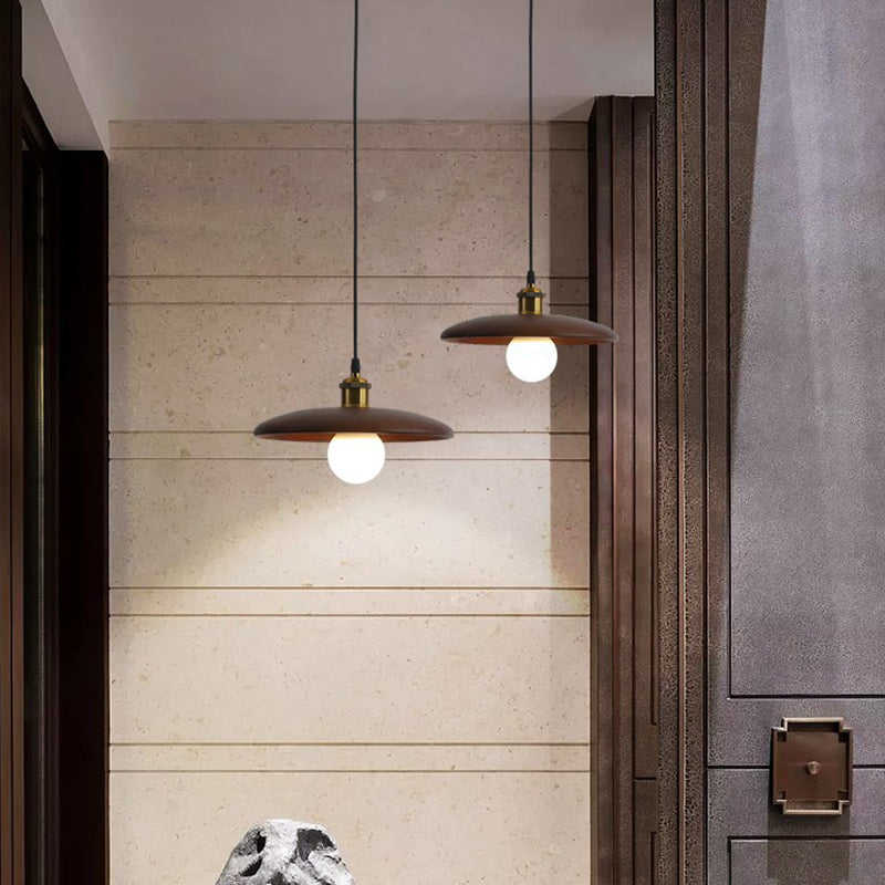 Chinese Umbrella Aluminum Solid Wood Pendant Light