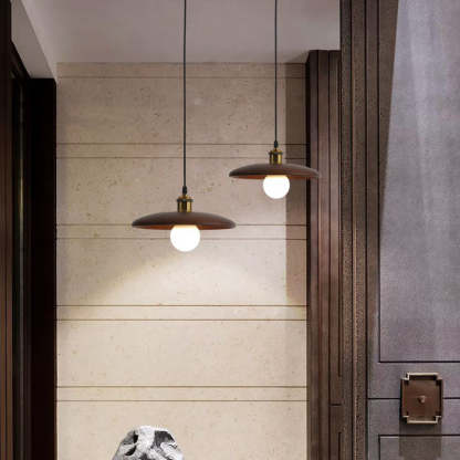 Chinese Umbrella Aluminum Solid Wood Pendant Light