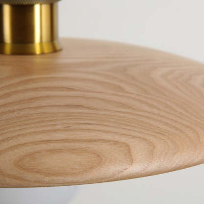 Chinese Umbrella Aluminum Solid Wood Pendant Light — Wood Color / 220V-240V For UK/AU