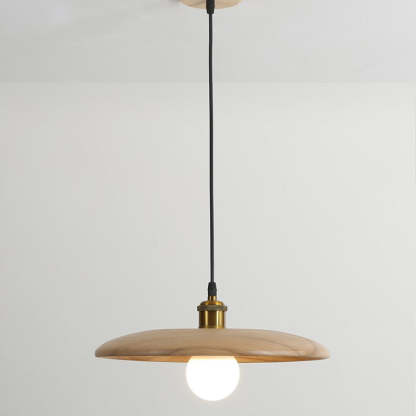 Chinese Umbrella Aluminum Solid Wood Pendant Light