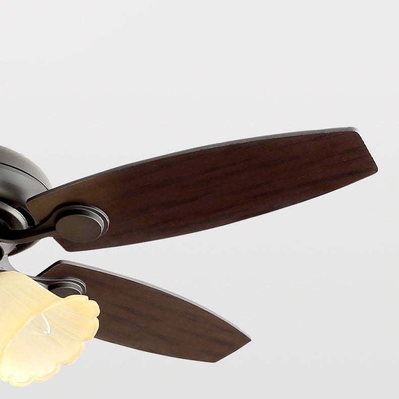 French Iron Flower Glass 3/5-Light Ceiling Fan Light
