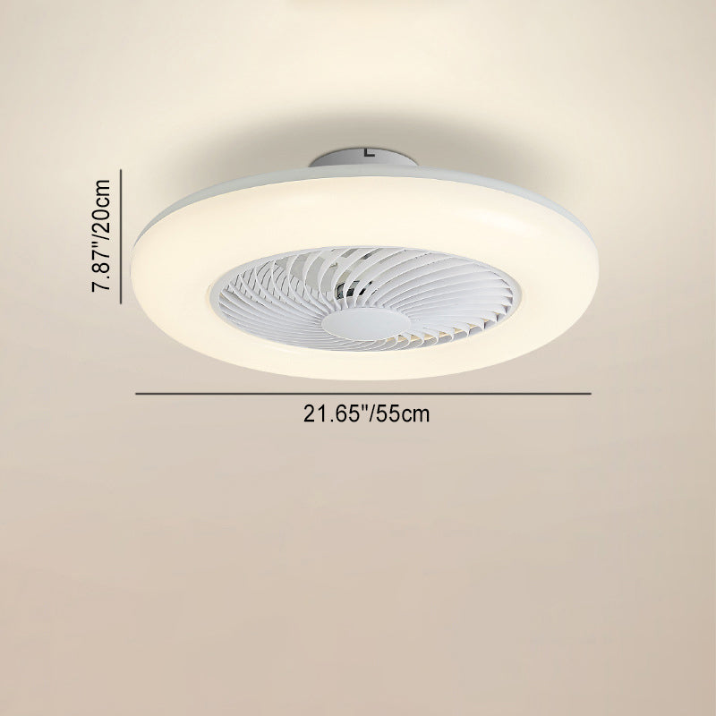 Modern Round Iron Acrylic LED Semi-Flush Fan Light